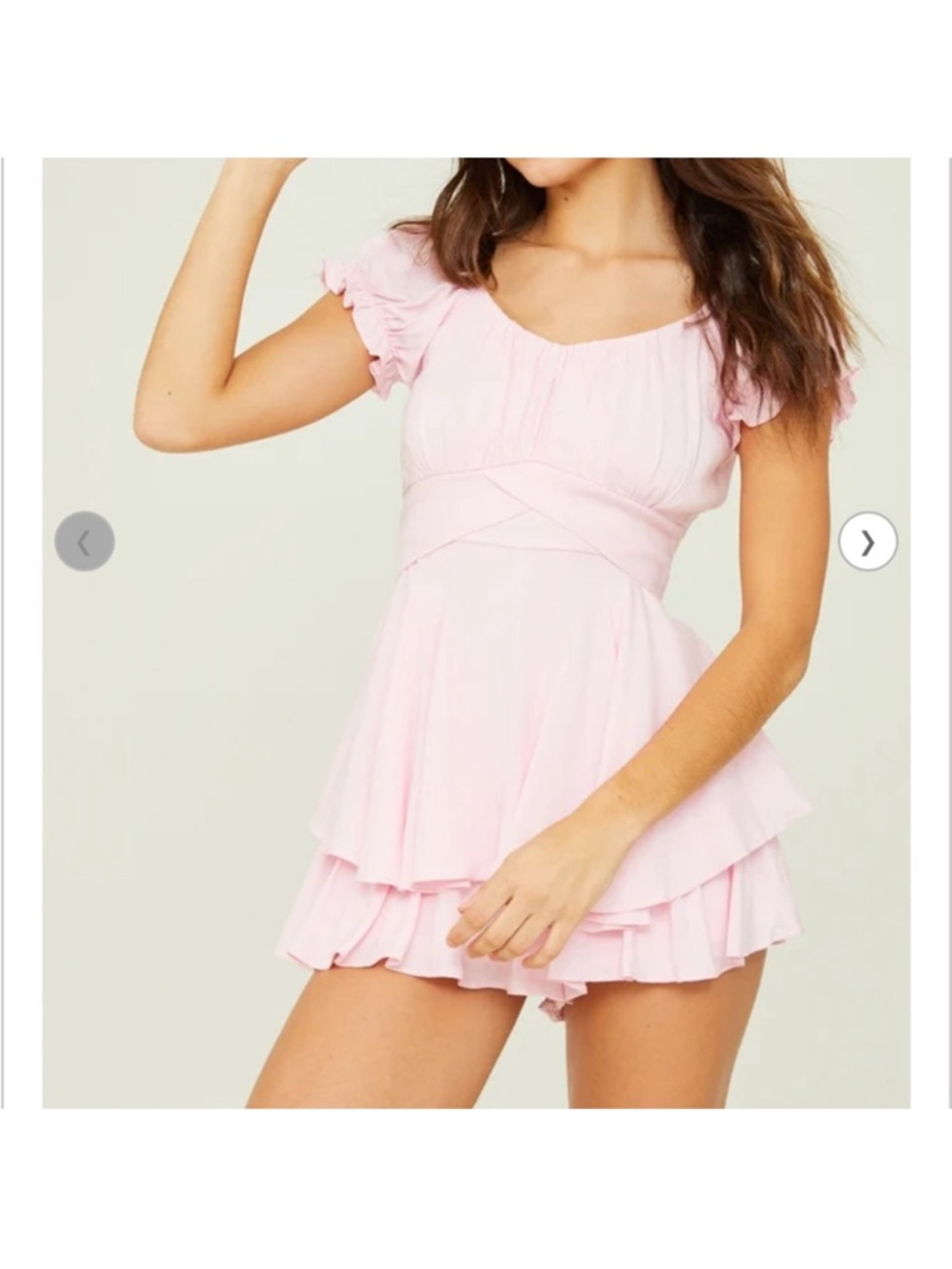 Altar'd State Pink Ruffle Skort Romper Large Cottagecore Coquette Boho
